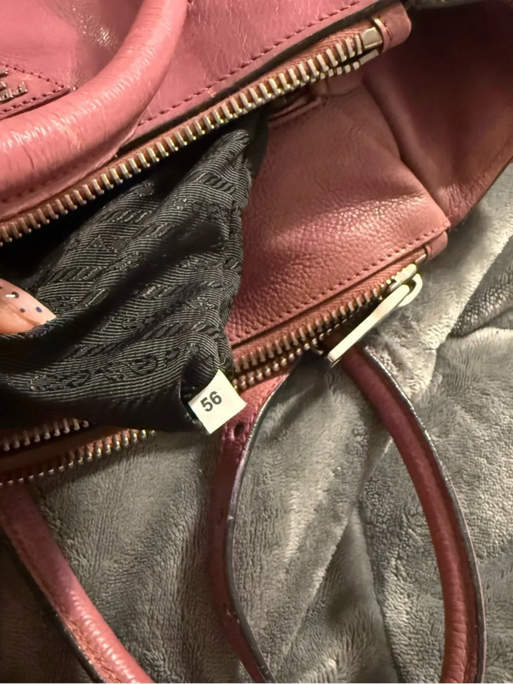 Authentic Prada Rose-Pink Leather Top-Handle Satchel with Shoulder Strap - Picture 8 of 11